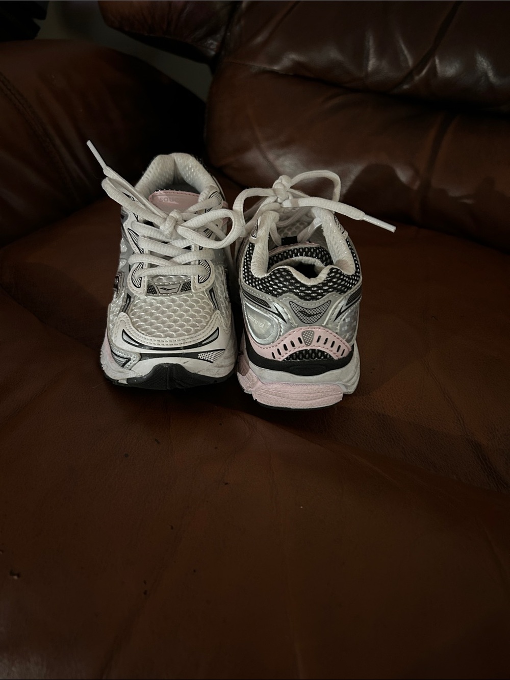 Saucony White and Pink Kids Sneakers - Lightweight Athletic Shoes